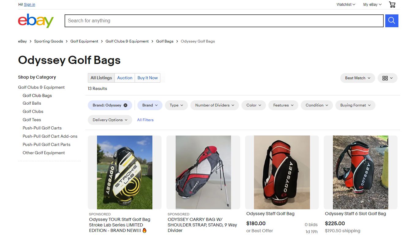 Odyssey Golf Bags for sale | eBay
